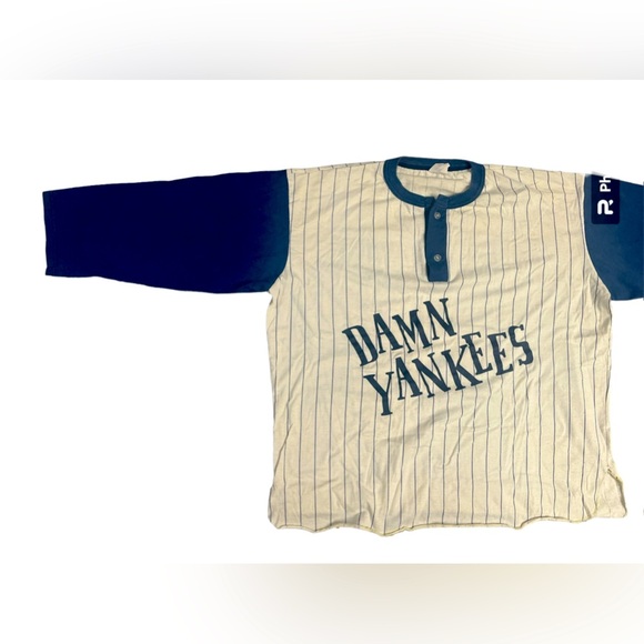 Men’s white and navy blue baseball style half sleeve jersey XL - Picture 3 of 5